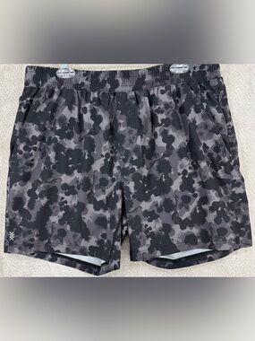 RHONE Men's Swim Trunks — Black and Gray Camo Splash